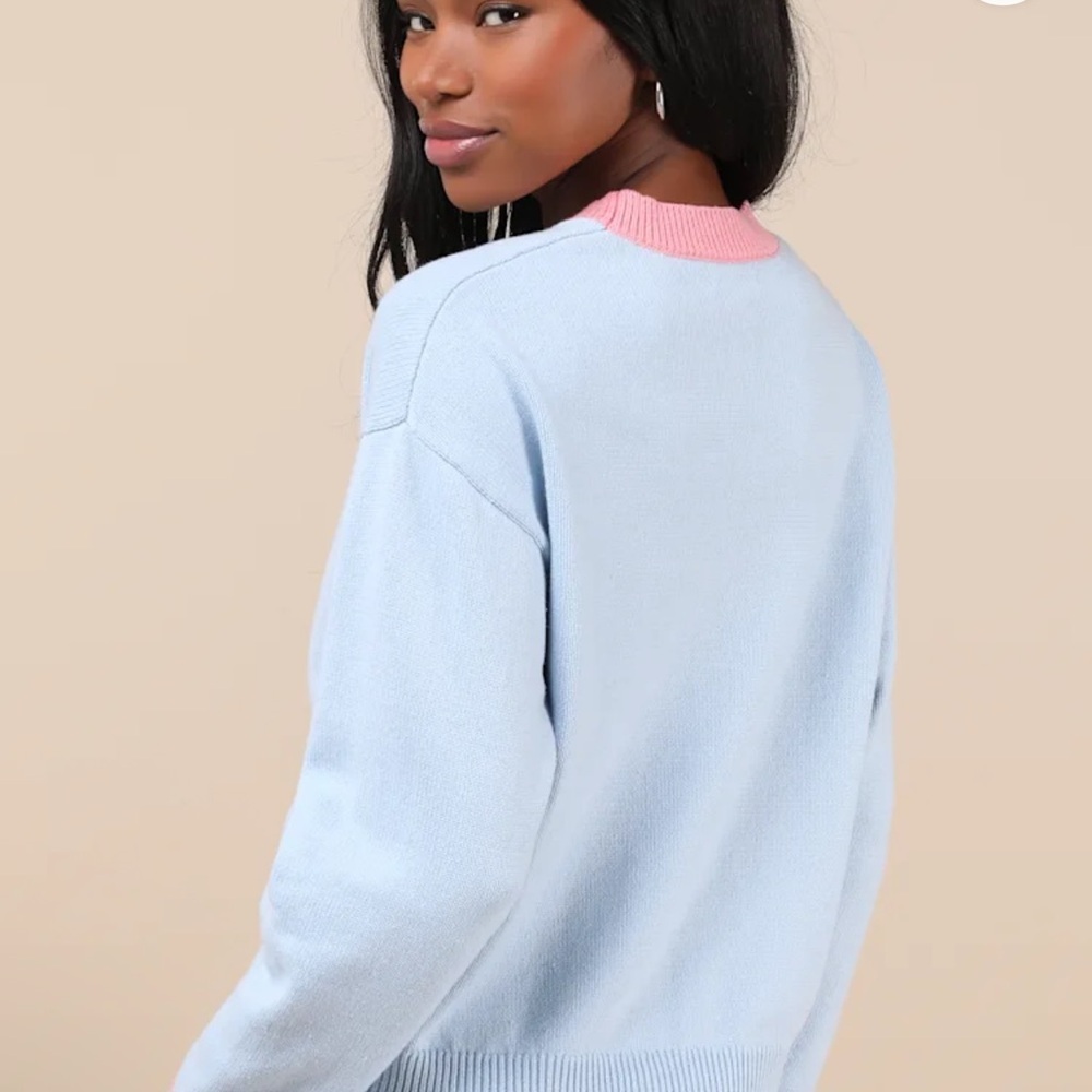 NEW Tyler McGillivary Orca Light Blue and Pink Sweater Sz XS - Picture 3 of 6